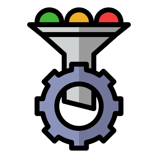 Filter productivity data process icon Filter productivity data process icon