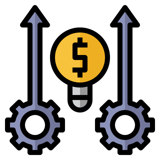 Innovative idea light bulb operational system icon Innovative idea light bulb operational system icon