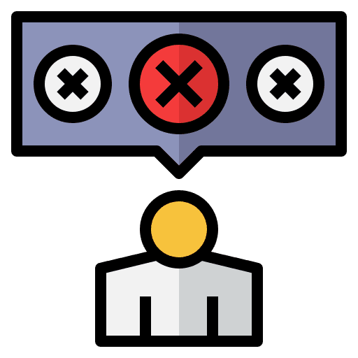 Unsatisfied survey customer review result icon Unsatisfied survey customer review result icon