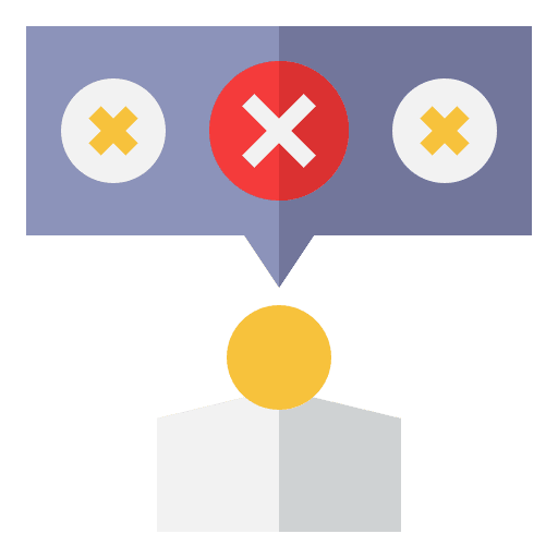 Unsatisfied assessment customer feedback false icon