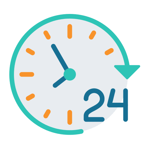 24 hours 24 hours hour customer service icon