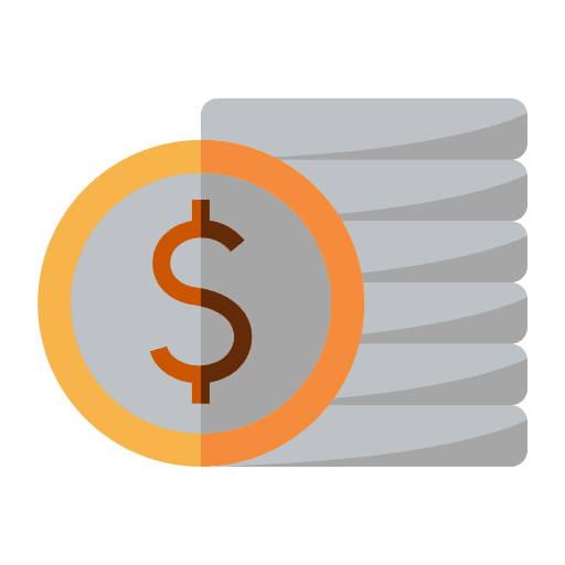 Coin stack currency dollar icon