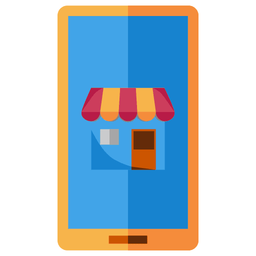 Online store ecommerce online shop mobile phone icon