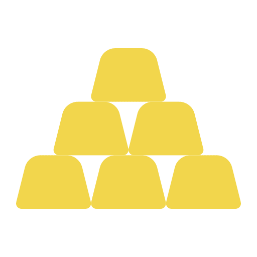 Gold value ingots bank icon