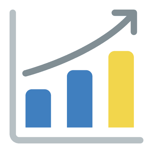 Statistics up arrow report marketing icon Statistics up arrow report marketing icon