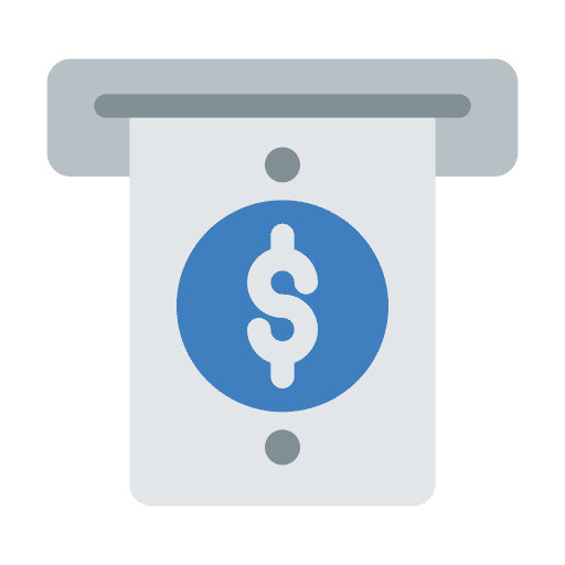 Withdraw cash dollar bank icon Withdraw cash dollar bank icon