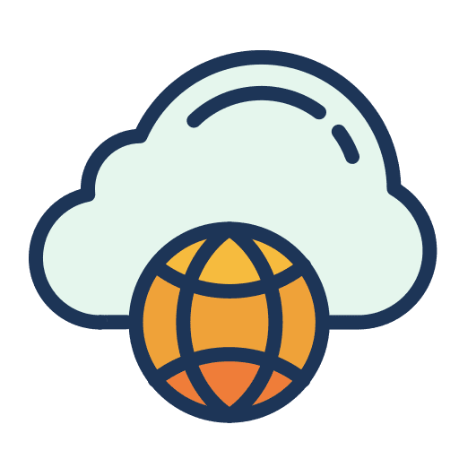 Cloud connection globe networking icon Cloud connection globe networking icon