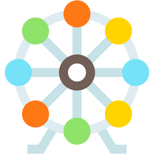 Ferris wheel amusement park funfair attraction icon Ferris wheel amusement park funfair attraction icon