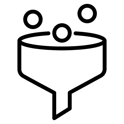 Screening business and finance filter discrimination icon