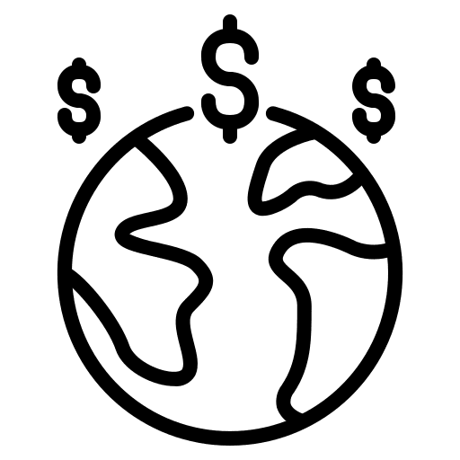 World global distribution invest profit icon