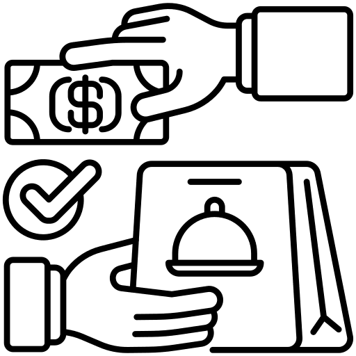 Cash payment order cash payment take away icon