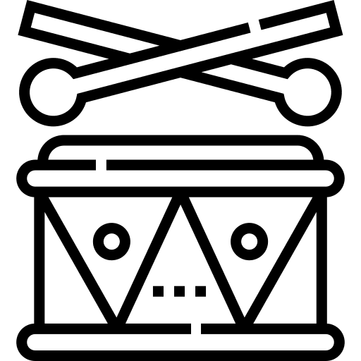 Drum music and multimedia percussion instrument usa icon