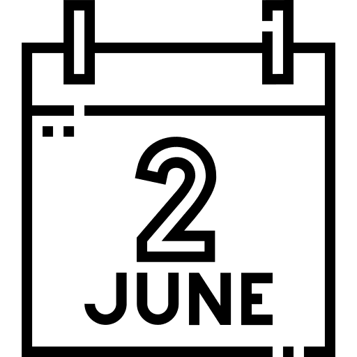 Festa della repubblica italian time and date calendar icon