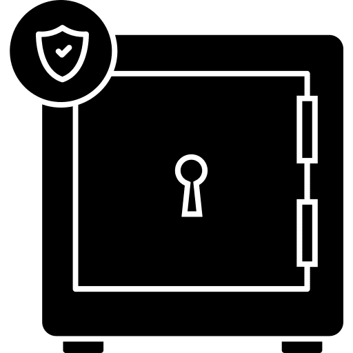 Safety box shield protection locker icon