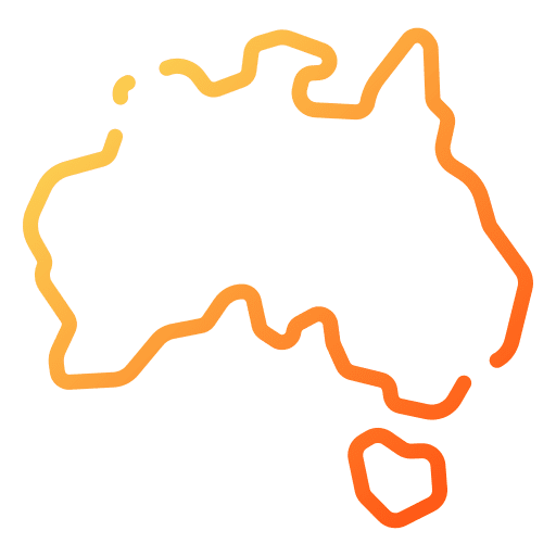 Australia country maps and location geography icon