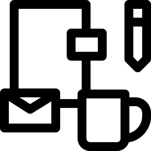 Branding stationery cup letter icon