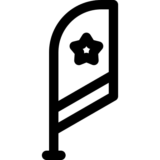 Flag advertisement bow flags marketing icon Flag advertisement bow flags marketing icon