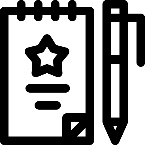 Notebook pen corporate merchandising icon Notebook pen corporate merchandising icon