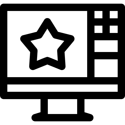 Design computer star monitor icon Design computer star monitor icon