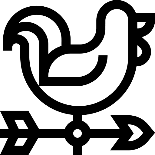 Weathercock architecture and city wind signal farming and gardening icon