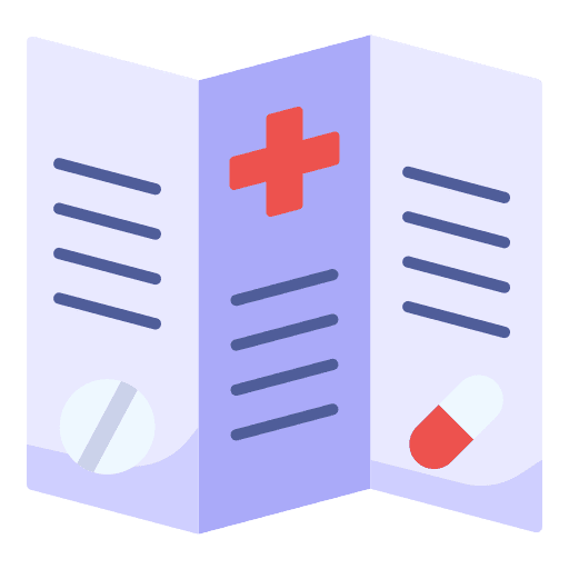 Leaflet pills healthcare and medical information icon