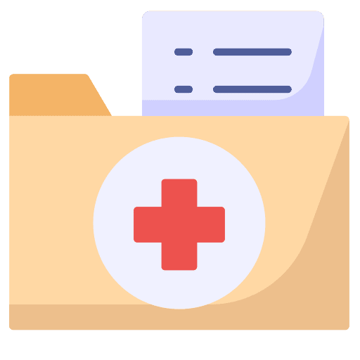Medical file storage data storage ui icon