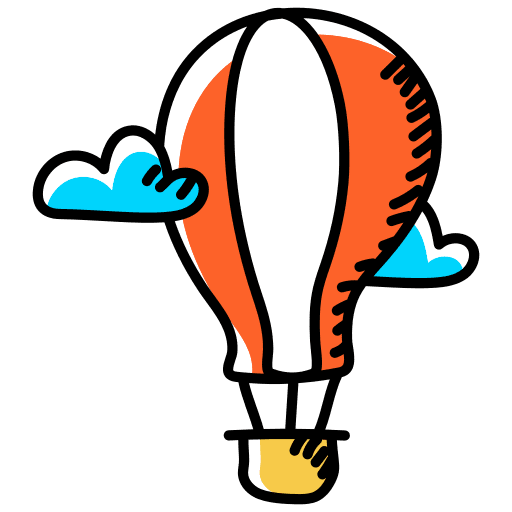 Hot air balloon hot air balloon trip transportation icon