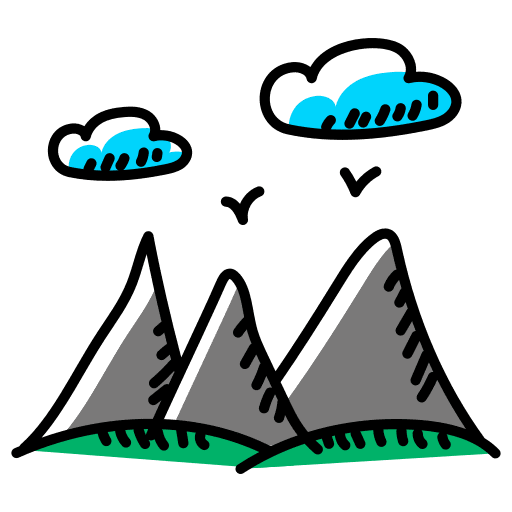 Mountains hill nature mountains icon