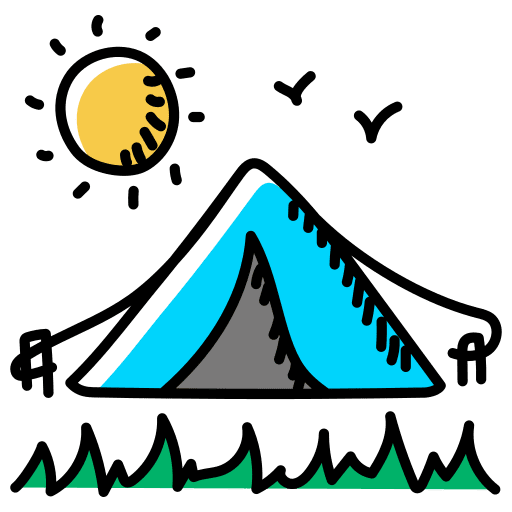 Summer camp forest vacation camping icon