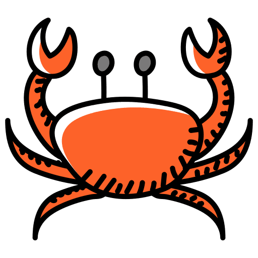 Crab summertime animals beach icon Crab summertime animals beach icon