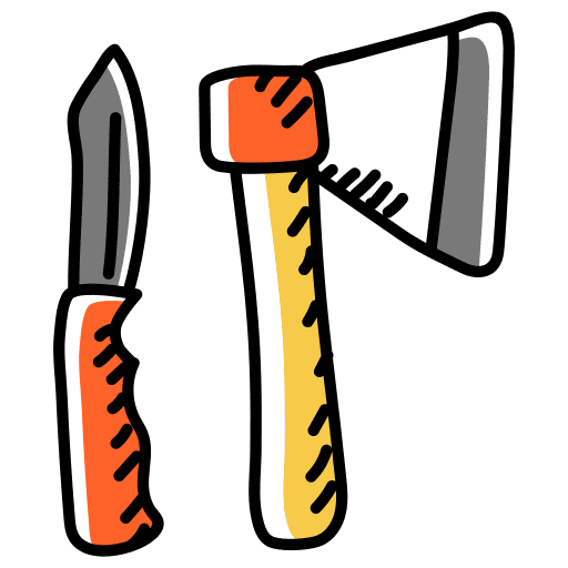 Tools construction and tools cutting firewood icon Tools construction and tools cutting firewood icon