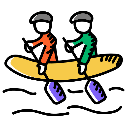 Rafting sports and competition rafting boat icon Rafting sports and competition rafting boat icon