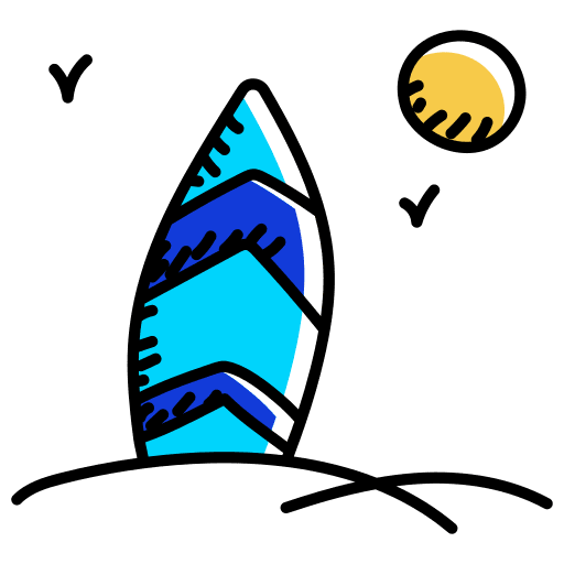 Surfing surfboard sport equipment water sport icon Surfing surfboard sport equipment water sport icon
