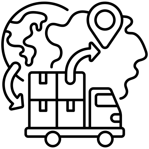 Import international business shipping and delivery delivery icon
