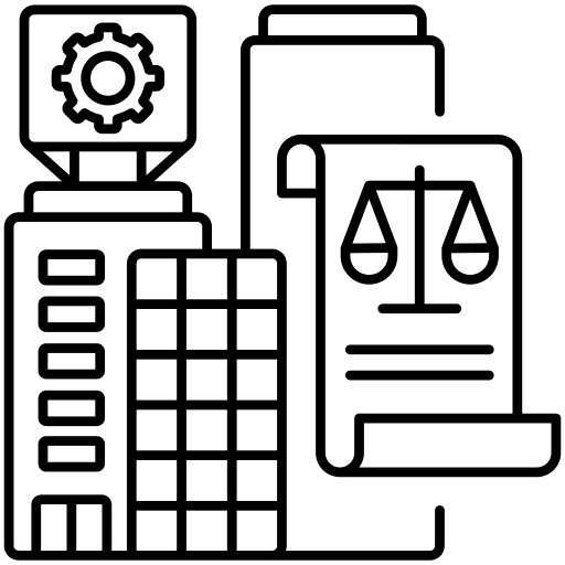 Legal entrepreneurship service justice icon