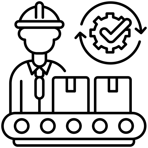Manufacturing production professions and jobs factory icon