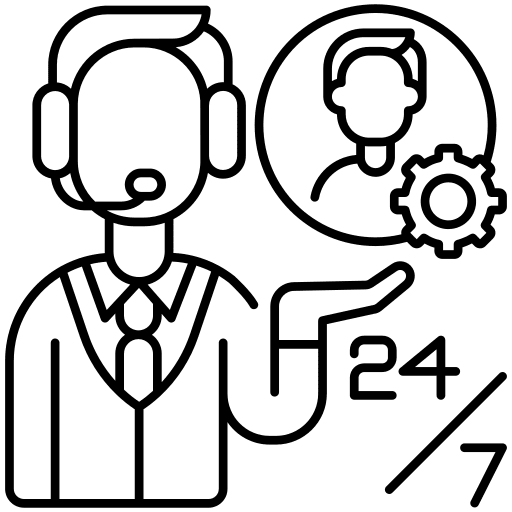 Customer support helpline operator telemarketing icon Customer support helpline operator telemarketing icon