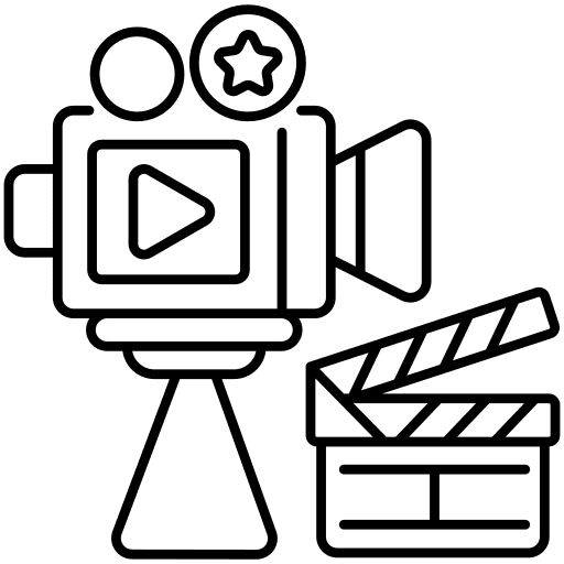 Hollywood clapperboard cinema united states of america icon