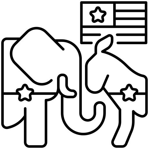 Politics republicans united states of america shapes and symbols icon