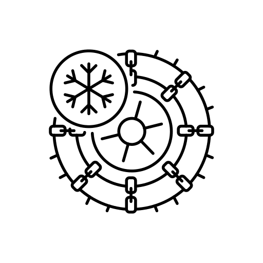 Winter tire chain road car icon