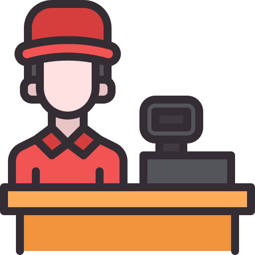 Cashier user occupation cash machine icon Cashier user occupation cash machine icon