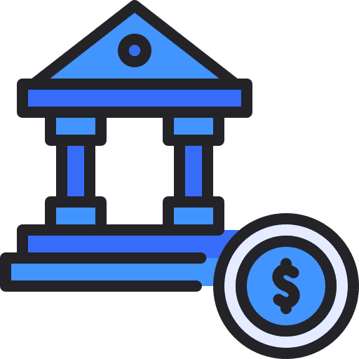 Bank building brokerage coin icon Bank building brokerage coin icon
