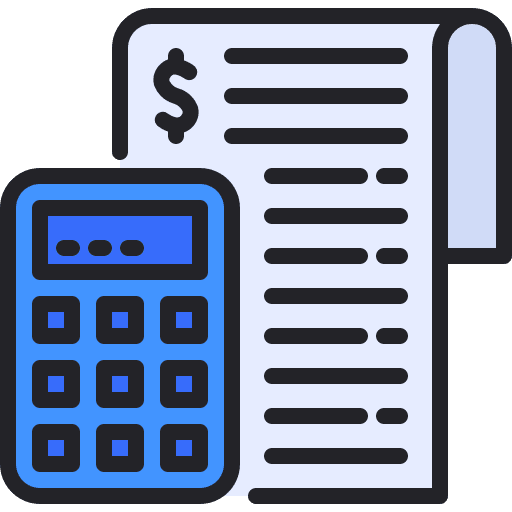Financial accounting calculator plan icon Financial accounting calculator plan icon