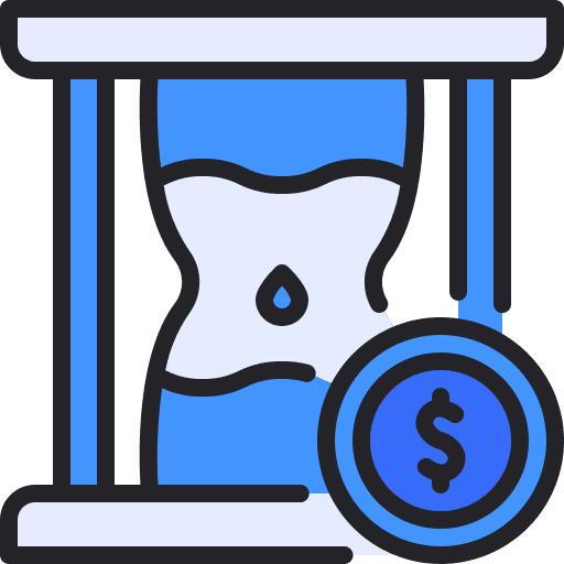 Hourglass sand clock business and finance dollar icon Hourglass sand clock business and finance dollar icon