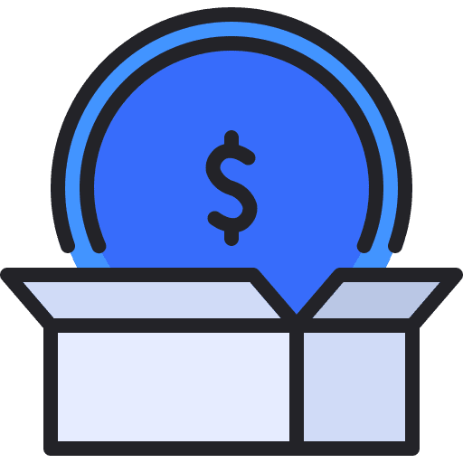 Charity charity open box coin icon Charity charity open box coin icon