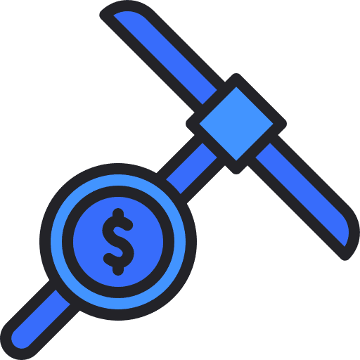 Mining dig dollar mining icon Mining dig dollar mining icon