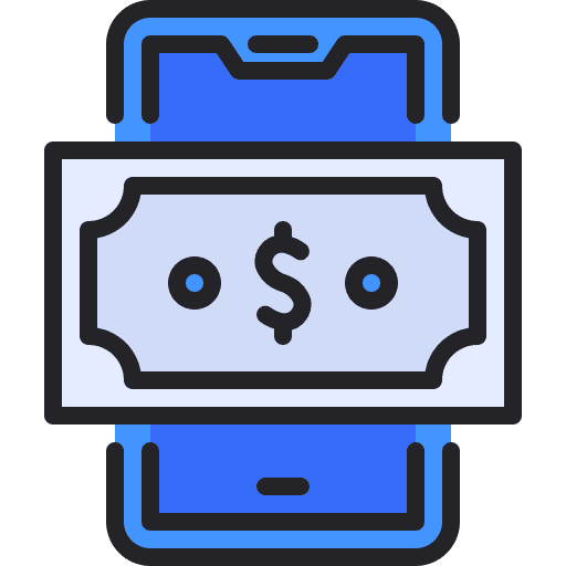 Mobile banking business and finance dollar mobile payment icon Mobile banking business and finance dollar mobile payment icon
