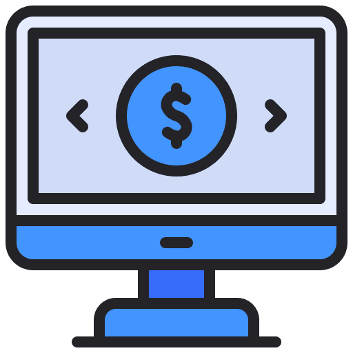 Monitor dollar coin monitor electronics icon Monitor dollar coin monitor electronics icon