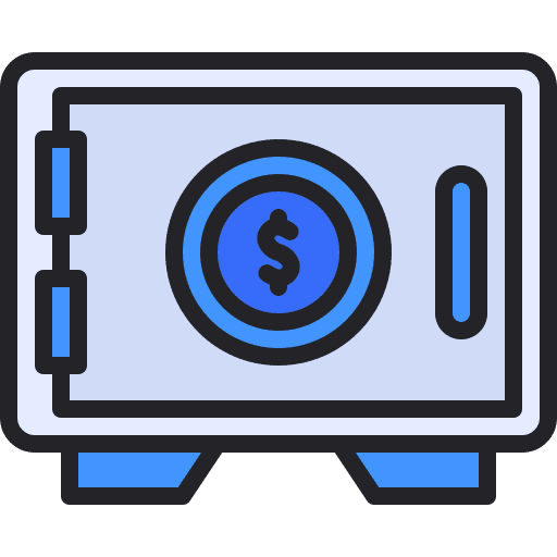 Safe box safe deposit business and finance dollar icon Safe box safe deposit business and finance dollar icon