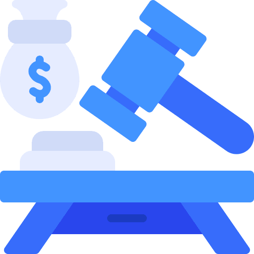Auction verdict juridical money icon